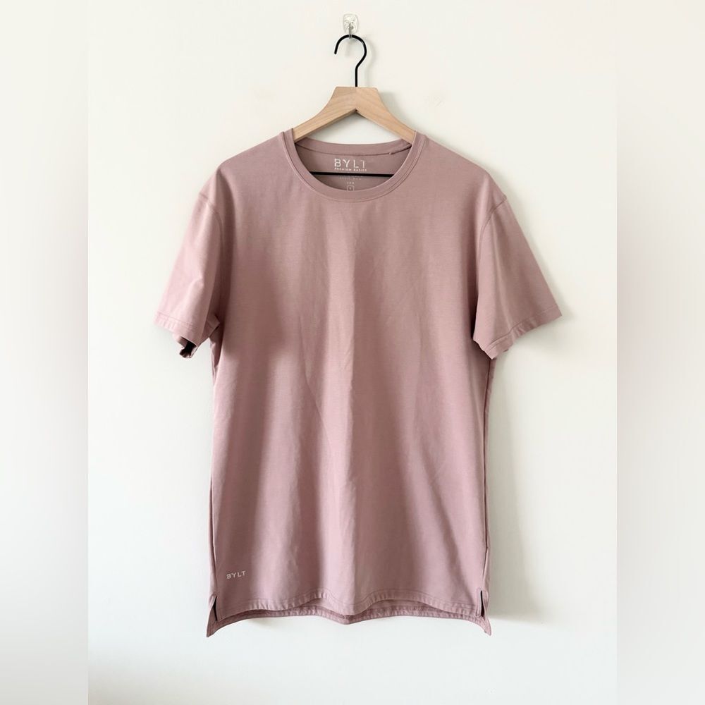 BYLT Basic Crew Short Sleeve Tee Split Hem Lux in… - image 1